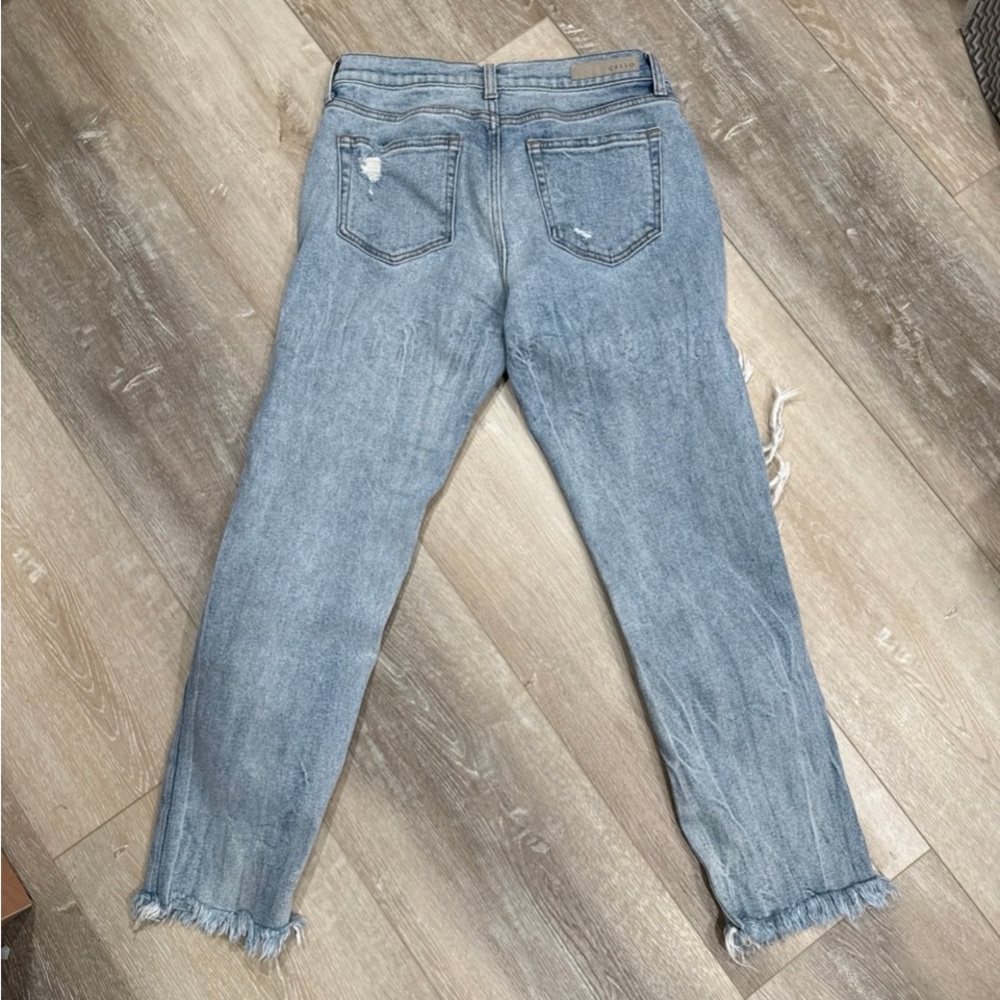Cello Light Blue Distressed Ankle Jeans - Picture 2 of 2